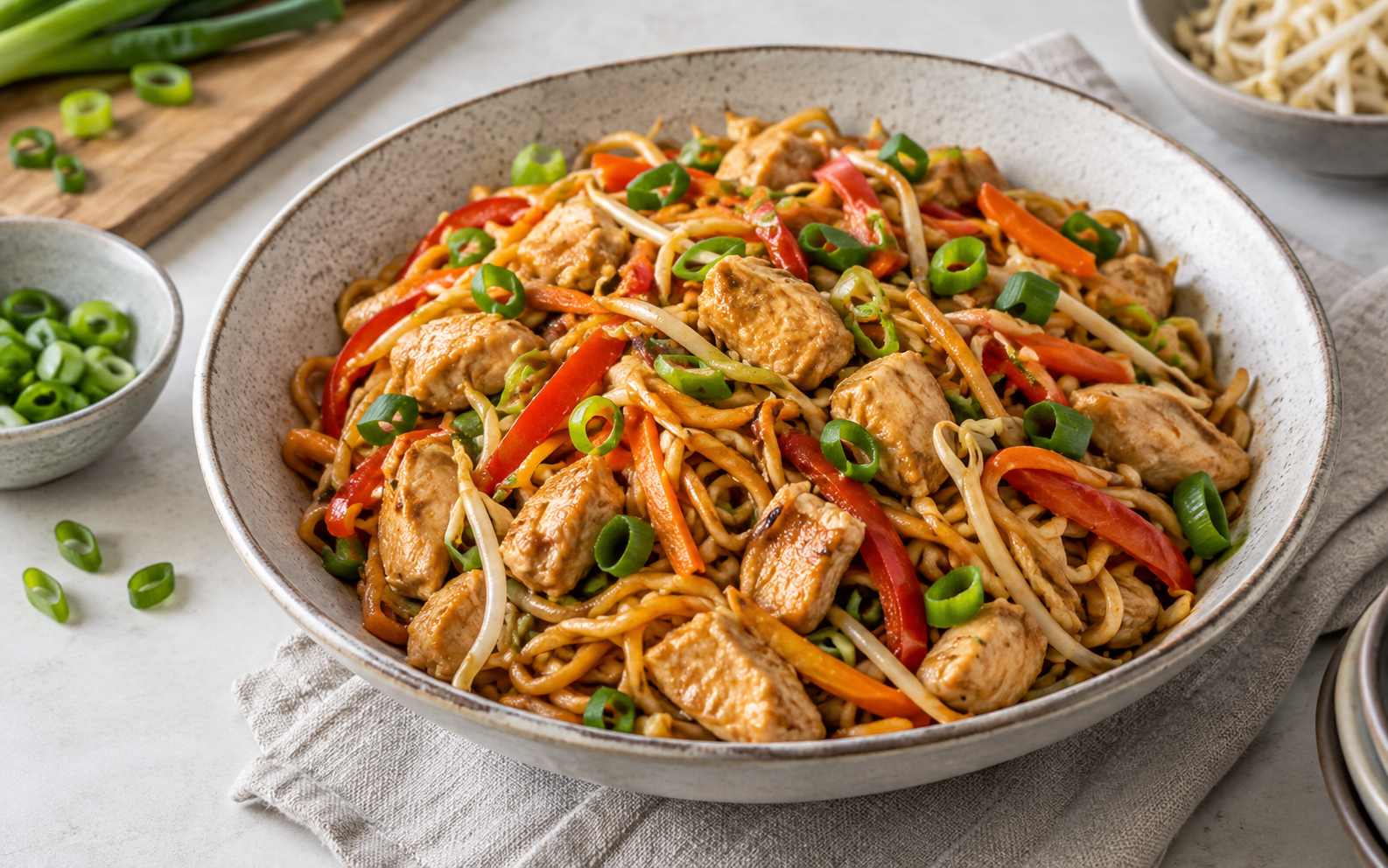 Herzhafte Asia-Mie-Nudelpfanne